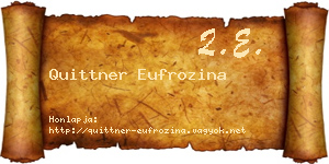 Quittner Eufrozina névjegykártya